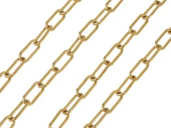 Chaine trombone dorée 17x7 mm - acier inoxydable 304 x 20 cm