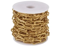 Chaine trombone dorée 17x7 mm - acier inoxydable 304 x 20 cm