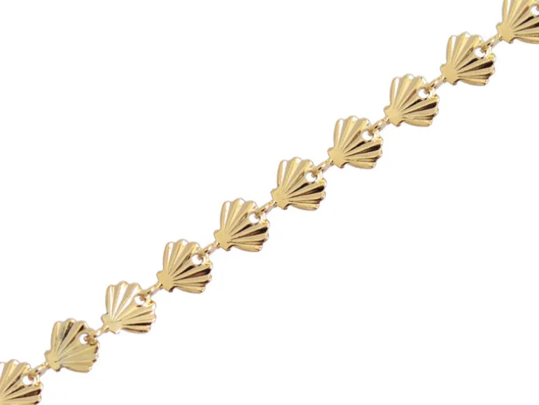 Chaîne coquillage - Doré à l'or fin 18k