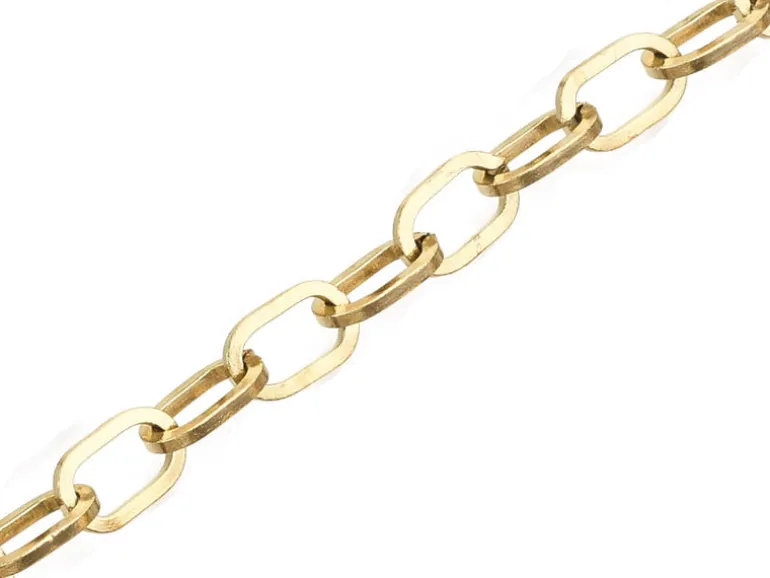 Chaîne en acier inoxydable 304 - 6,6 x 4 mm - doré à l'or fin 18 K x 20 cm