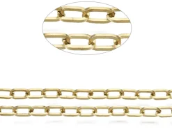 Chaîne en acier inoxydable 304 - 6,6 x 4 mm - doré à l'or fin 18 K x 20 cm