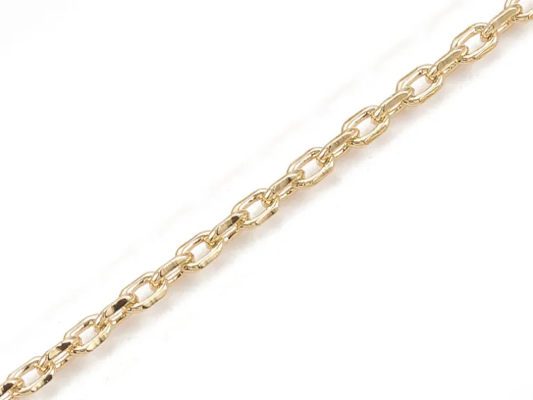 Chaîne forçat à facettes 2,3 x 1,4 mm - doré à l'or fin 18 K x 20 cm