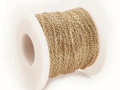 Chaîne forçat à facettes 2,3 x 1,4 mm - doré à l'or fin 18 K x 20 cm