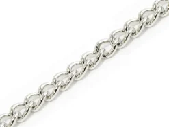 Chaîne gourmette 3,7 mm couleur argent x 20 cm