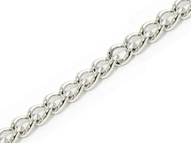 Chaîne gourmette 3,7 mm couleur argent x 20 cm