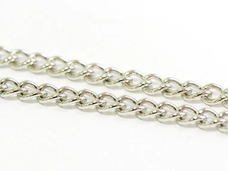 Chaîne gourmette 3,7 mm couleur argent x 20 cm
