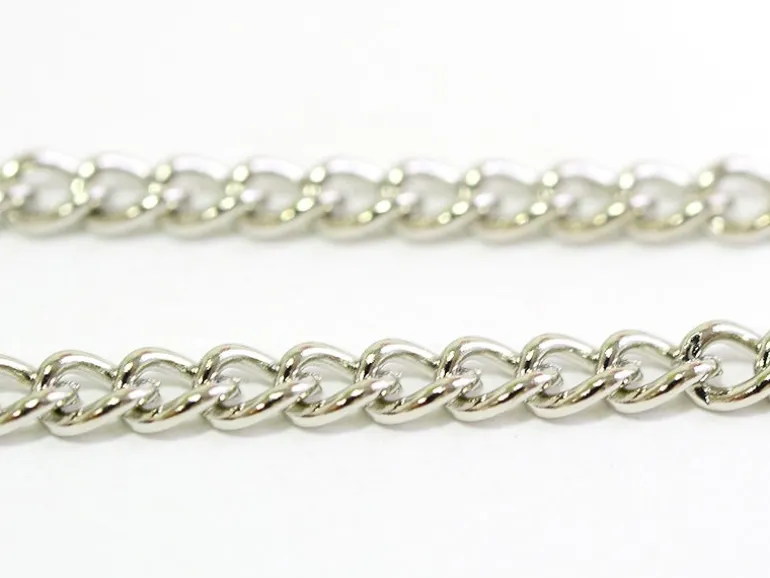 Chaîne gourmette 3,7 mm couleur argent x 20 cm