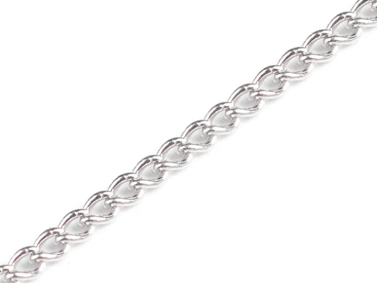 Chaîne gourmette 3,7 mm couleur argent x 20 cm