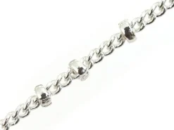 Chaîne gourmette alternée 3 perles - flash argent 925 x 20 cm