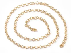 Chaîne jaseron 3,5 mm - doré à l'or fin 18 K x 20 cm