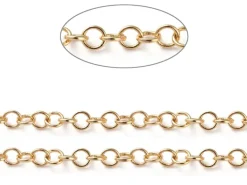 Chaîne jaseron 3,5 mm - doré à l'or fin 18 K x 20 cm