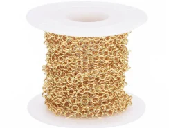 Chaîne jaseron 3,5 mm - doré à l'or fin 18 K x 20 cm