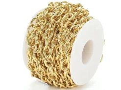 Chaîne jaseron ovale 11 x 8 mm - doré à l'or fin 18 K x 20 cm