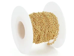 Chaîne ovale texturée 2,5 x 3,5 mm - doré à l'or fin 18 K x 20 cm
