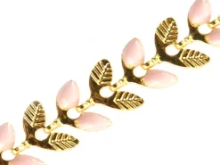 Chaîne épi émaillée - alternance rose et doré
