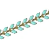 Chaîne épi émaillée bleue turquoise - 50 cm