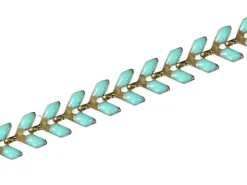 Chaîne épi émaillée bleue turquoise - 50 cm