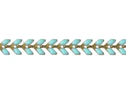 Chaîne épi émaillée bleue turquoise - 50 cm