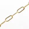 Chaîne trombone - 6 x 2 mm - doré à l'or fin 18K x 20 cm