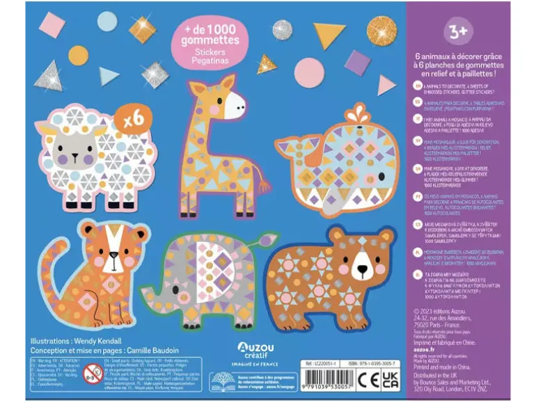 Coffret créatif - Mes gros animaux en mosaïques