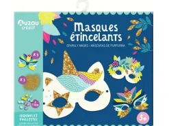 Coffret créatif - mes masques étincellants - 3 masques à décorer