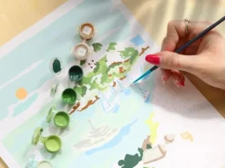 Coffret peinture au numéro - Petit Pinceau - Balade dans les Calanques par Sabina Fenn