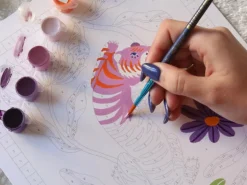 Coffret peinture au numéro - Petit Pinceau - Tigre Fleuri par Limistic