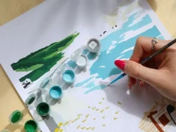 Coffret peinture au numéro - Petit Pinceau - Picnic à Étretat par Ananya Bhandari