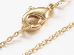 Collier 45 cm - chaîne forçat - doré à l'or fin 18K