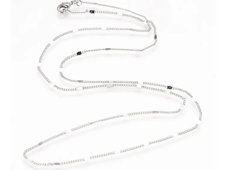 Collier 45 cm - chaîne nuage - flash argent