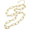 Collier chaîne à maillons texturés en laiton doré à l’or fin – 43,3 cm