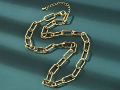 Collier chaîne à maillons texturés en laiton doré à l’or fin – 43,3 cm