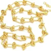 Collier chaîne à nœuds en laiton doré à l’or fin