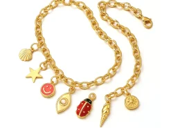 Collier chaîne cable texturée en acier inoxydable 304 doré à l’or fin