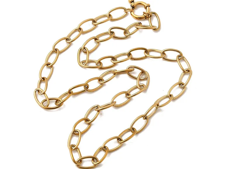 Collier chaîne câble 41,3 cm - acier inoxydable 304 doré à l’or fin