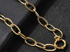 Collier chaîne câble 41,3 cm - acier inoxydable 304 doré à l’or fin