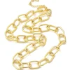 Collier chaîne câble 44 cm - laiton doré à l’or fin