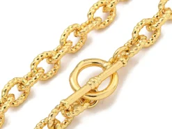Collier chaîne câble en laiton doré à l’or fin