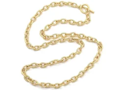 Collier chaîne câble en laiton doré à l’or fin