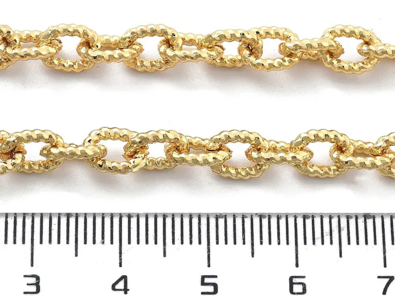 Collier chaîne câble en laiton doré à l’or fin