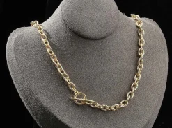 Collier chaîne câble en laiton doré à l’or fin