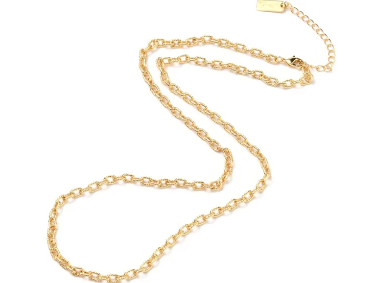 Collier chaîne câble en laiton doré à l’or fin