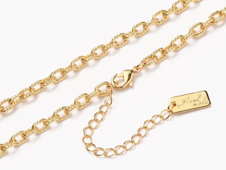 Collier chaîne câble en laiton doré à l’or fin