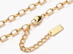 Collier chaîne câble en laiton doré à l’or fin