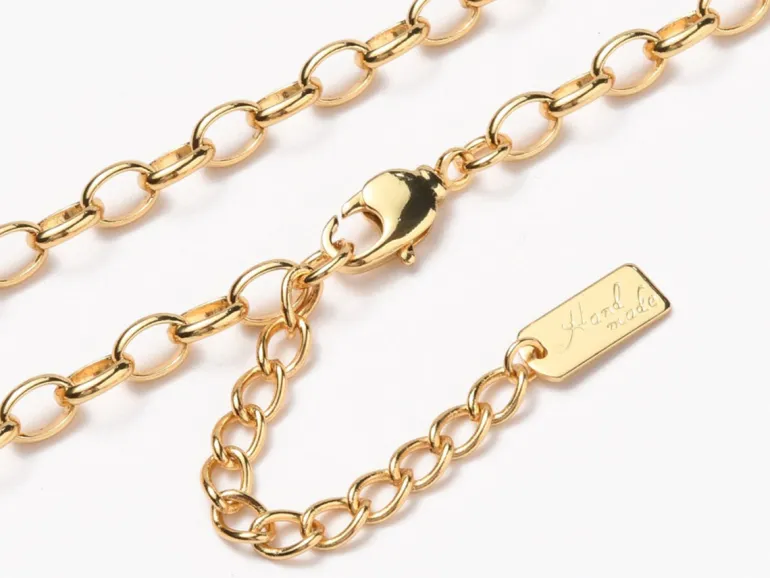 Collier chaîne câble en laiton doré à l’or fin