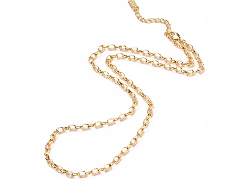 Collier chaîne câble en laiton doré à l’or fin