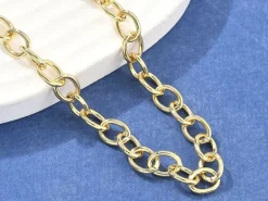 Collier chaîne câble médaille Good Luck 61,8 cm - laiton doré à l’or fin