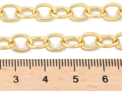 Collier chaîne câble médaille Good Luck 61,8 cm - laiton doré à l’or fin
