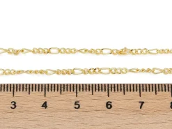 Collier chaîne figaro en laiton doré à l’or fin