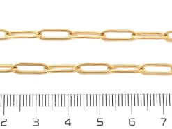 Collier chaîne trombone 41,5 cm - acier inoxydable 304 doré à l’or fin